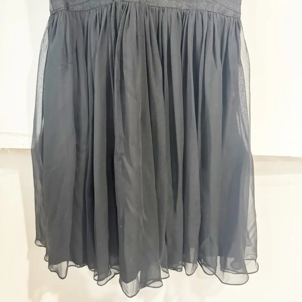 Elizabeth And James Women's Black‎ Jana Print Silk Chiffon Dress Size 6